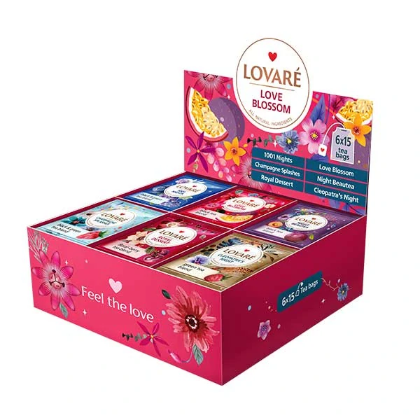Čajová súprava. „Čajová súprava Love Blossom“ 156gr 6x15 kusov (2g x 90tor)