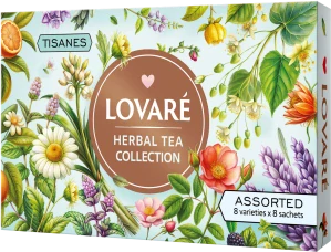 Bylinná súprava. LOVARE HERBAL TEA COLLECTION (8 druhov, 8 ks)