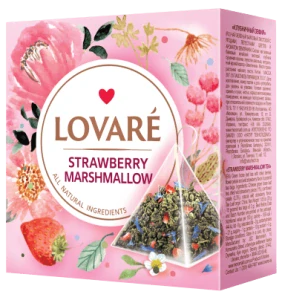 Zelený čaj s prísadami Strawberry Marshmallow (2g x 15 pyramidiek)